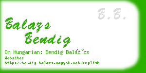 balazs bendig business card